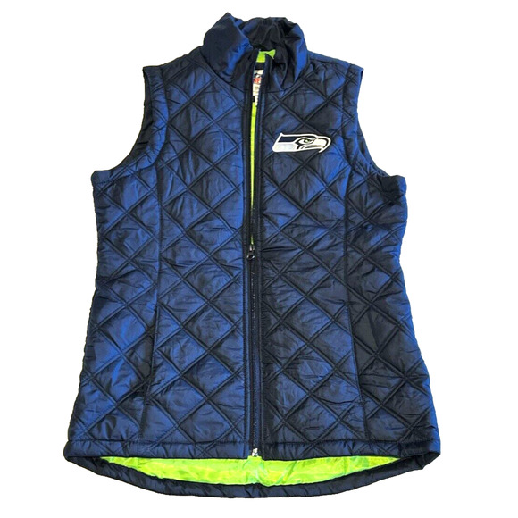 NFL Seattle Seahawks Puffer Vest Size S Women Team Apparel Embroidered Logo - Picture 1 of 10
